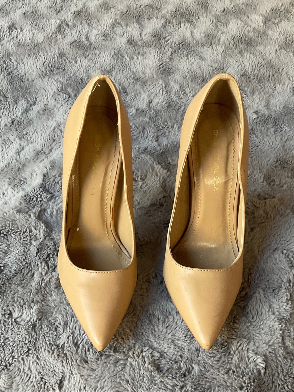 Shoe Republic LA Beige Pointed-Toe Pump